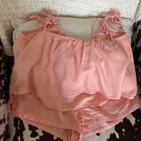 A&F orange linen pajama set - Picture 4 of 7